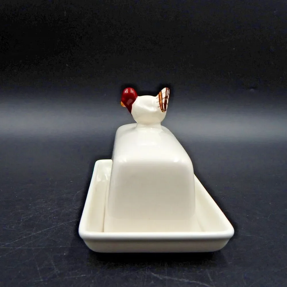 Pottery Barn Gobble Collection Turkey Butter Dish Porcelain Serveware